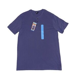 NWT EDDIE BAUER Henley T-Shirt Mens L Purple Short Sleeve‎ Casual Soft Knit
